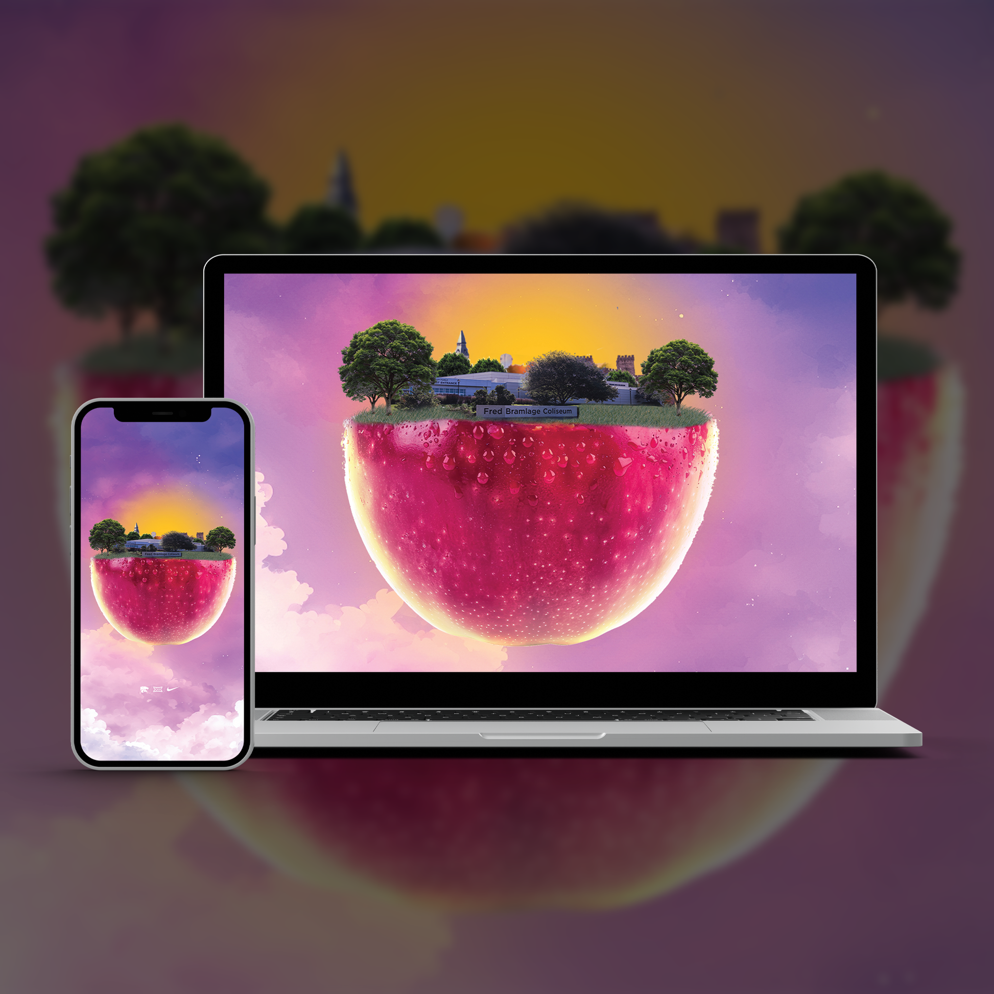 Little Apple Hoops Digital Background